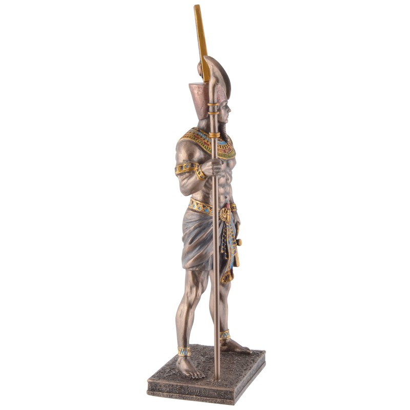 Egyptian God Amun-Re with Rod - Bronzed and Coloured by