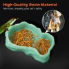 Large Reptile Food Water Rock Bowls,Luminous Amphibian Feeding Dish,Resin Rock