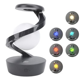 Topiky Wireless Charger Lamp, Bedside Lamp with Charging Station, Modern Bedside Table Light, Smart Control Rotating Floating RGB Nightstand Lamp for Gifts Room Home