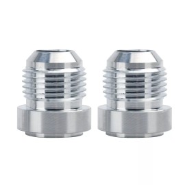 LokoCar Male Fittings 8AN Bung Hose Adapter Fuel Oil Kit Weld On Aluminum 2Pcs