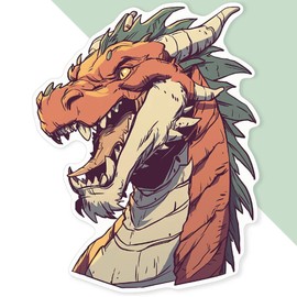 Extra Large 460mm 'Dragon Portrait' Permanent Sticker Decal for Cars/Windows/Bins/Walls (DW00140075)