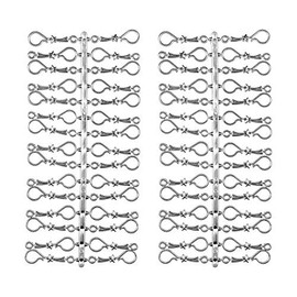 Pack of 60 Christmas Baubles Hooks 'Chrome Silver Star' Hanger Christmas Tree Bauble Pendant