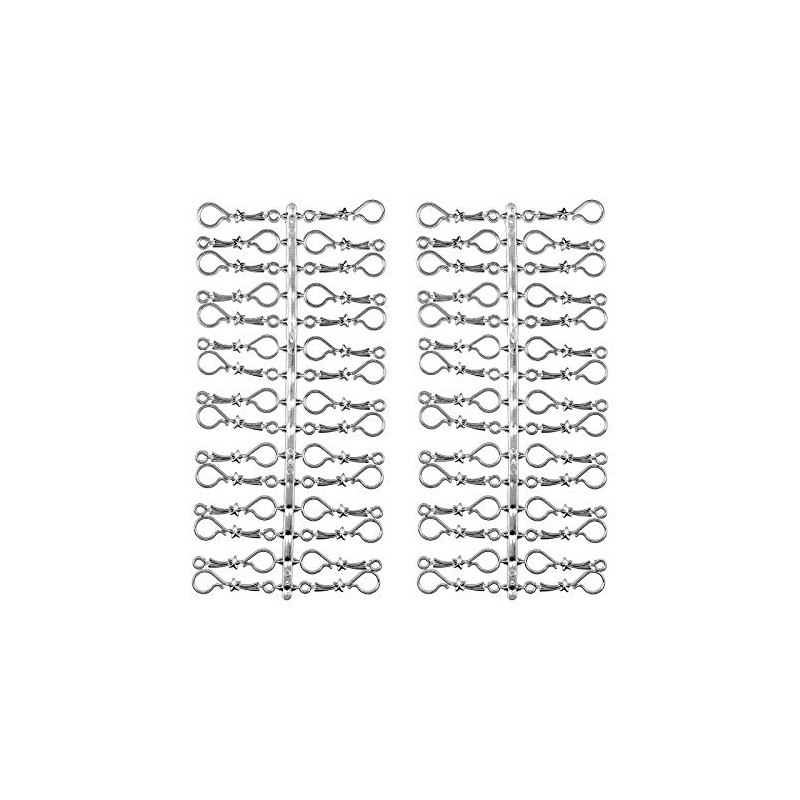 Pack of 60 Christmas Baubles Hooks 'Chrome Silver Star' Hanger