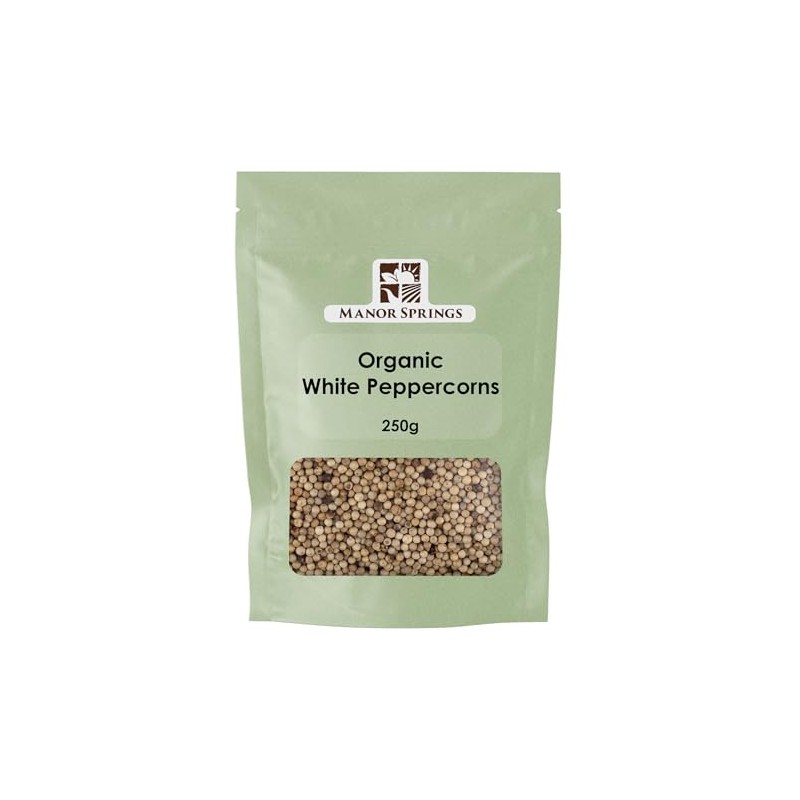 Organic White Peppercorns 250g by Manor Springs Organic
