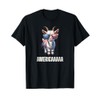 Funny Patriotic Goat Americaaaaa American Flag T-Shirt