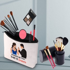 Vampire TV Show Inspired Gift Damon and Elena Promise Me That This is Forever Cosmetic Bag, Promise Me-b