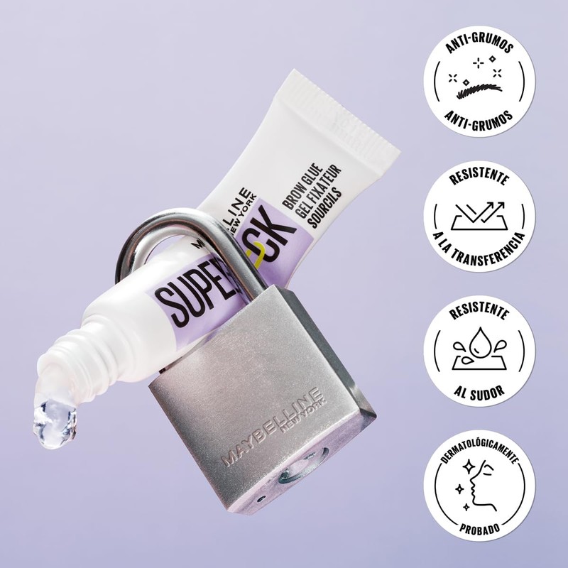 Maybelline Nuevo Gel de cejas de larga duración, efecto laminado,