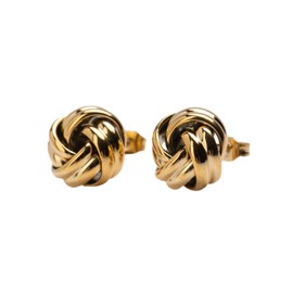 LuckyLy Aretes para Mujer de Nudo tipo Broqueles, Acero Inoxidable con Baño Oro 18k – Ideales como Regalos para Mujer de Cumpleaños y Originales, Modelo Knot