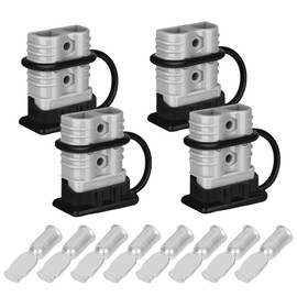 Uddick 175A Battery Quick Connector with Dust Cover,Battery Quick Disconnect Wire Harness Plug Kit for Car Forklift Motor Winch Trailer（4PC 1/0AWG 4Covers