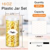 PeacePeo 24 Pcs Plastic Jars, 16 OZ Plastic Jars with