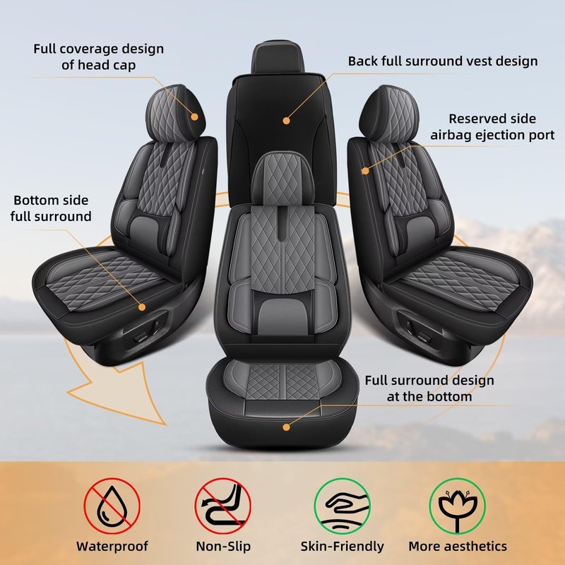 IKABEVEM Car Seat Covers Fit for Hyundai Santa Fe 2009-2026