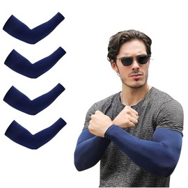 VERISSY Arm Cover, Men's, 4 Pieces, UV Protection, Cool, Large Size, For Work, 2 Set, UPF 50+, Arm Cover, Supporter, Long, Sports, UV Protection, Sunburn Protection, Outdoor, Moisture Wicking, Quick