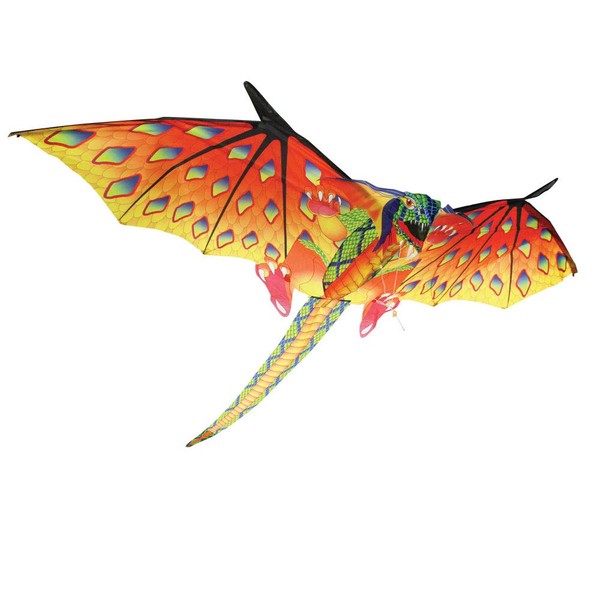WindNSun Super Size 3D Green Dragon Ripstop Nylon Dragon Kite, 76 Inches Wide