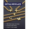 Bandmax Mens Chunky Cuban Chain Choker Necklace with A Letter