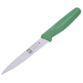 Icel Portugal Paring Knife 4-inch Serrated with Point Green Handle