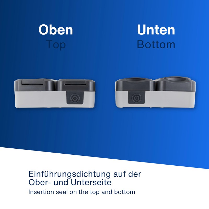 REV - AquaStorm Wet Room Socket 2-Way Surface-Mounted IP55, Double