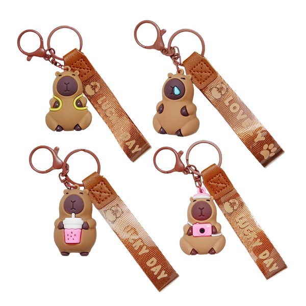ISEMRO 4 Pcs Capybara Keychain Super Cute Capybara Gifts Key