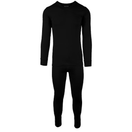 Men's 3 Pack 100% Cotton Fleece Lined Base Layer Thermal Underwear 2 Piece Set (3 Sets- Black/Cream/Sand, XXX-Large)