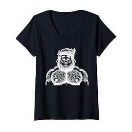 Womens Cartoon Character Flexing Muscles For Children PNG V-Neck T-Shirt