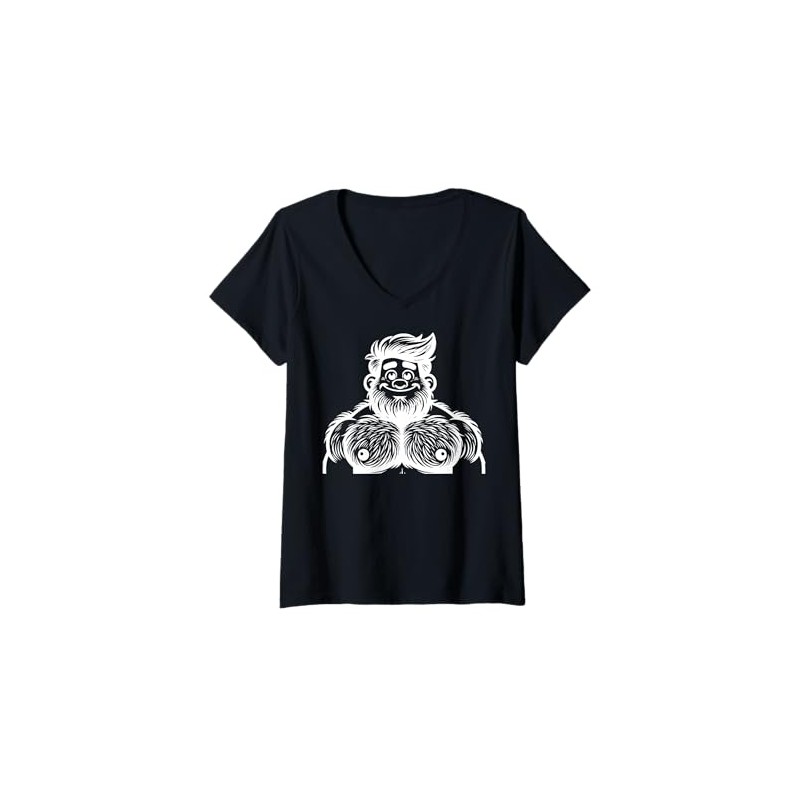 Womens Cartoon Character Flexing Muscles For Children PNG V-Neck T-Shirt