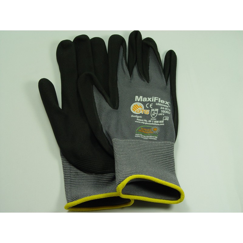 ATG MaxiFlex Ultimate Work Gloves, Pack of 3, Size XL