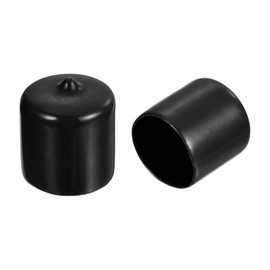 QUARKZMAN Pack of 20 Rubber End Caps 25 mm ID Rubber Caps Rubber Plugs Round Sliding Caps Chair Leg Caps Foot Caps Protective Caps End Tips Cover Plugs Plastic for Pipe Furniture Black