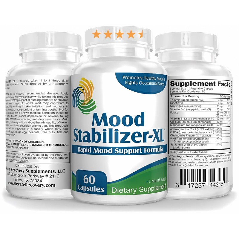 Mood-XL: 30-Day Mood Support Supplement (All-in-1 Blend) with 13 Active