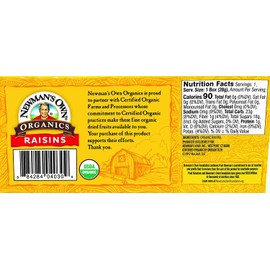Newman's Own Organics Raisins, 1-Ounce Boxes (Pack of 6)