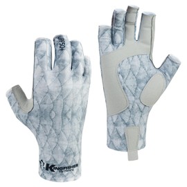 Kingfisher Fly Fishing 1/2 Finger Fly Fishing Sun Glove (Tarpon, L/XL)