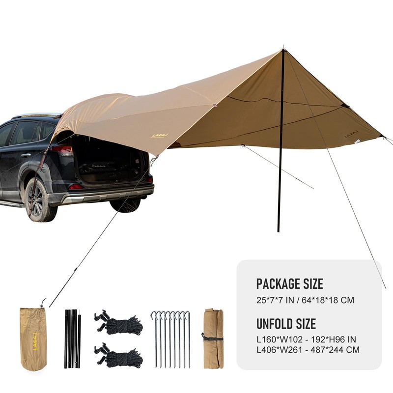 Tailgate Tent,Tailgate Awning, Car Awning Sun Shelter Waterproof 3000MM UPF