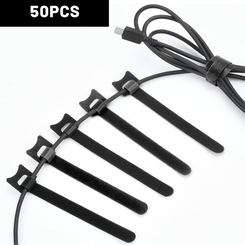 KOLZEMV Pack of 50 Velcro Cable Ties, Cable Ties, Perfect
