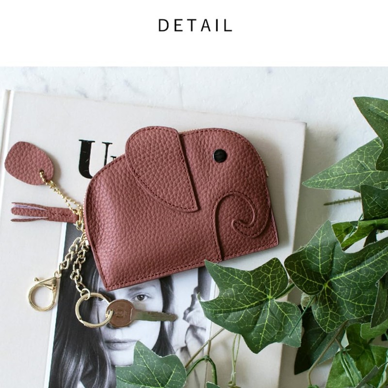 VITAFELICE vnsz-609n Women's Coin Case with Key Ring (Elephant), green