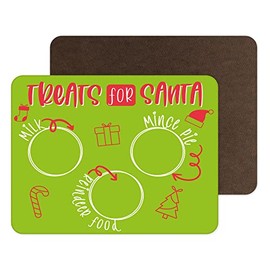 Funny Novelty Christmas Placemats | Place Mat Food Table Mat Dinnerware | Green Treats For Santa | Funny Joke Table Accessory | PM1