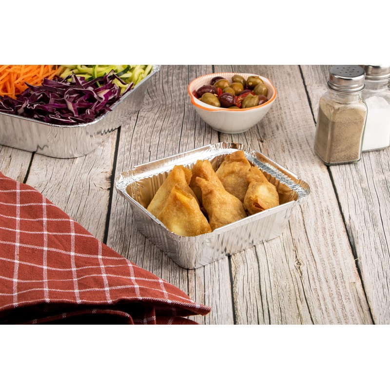 Miamex 25 x Disposable Aluminium Trays with Lids for Transporting