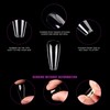Teerugoods Clear Nail Tips Full Cover Fake Nails Acrylic Coffin