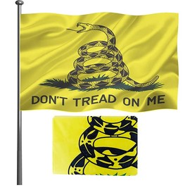 Dont Tread On Me Flag 3x5 Outdoor Double Sided Embroidery - Heavy Duty Gadsden Flag Super Durable Polyester 4 Row Stitched Edge Canvas Head with 2 Brass Grommets