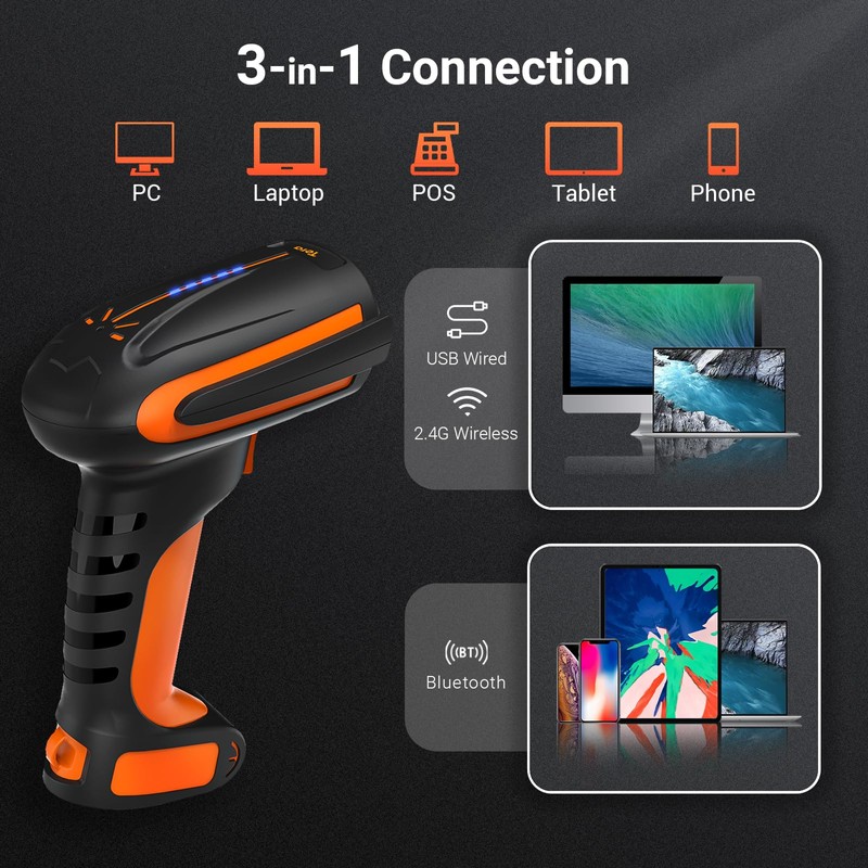 Tera Barcode Scanner Wireless 2D QR: Pro Version All New