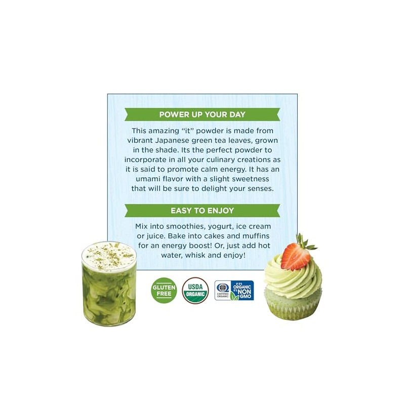 Organic Matcha Powder - Premium Japanese Green Tea Leaves