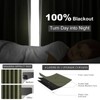 Topfinel Olive Green Linen Blackout Curtains 84 Inch Long for
