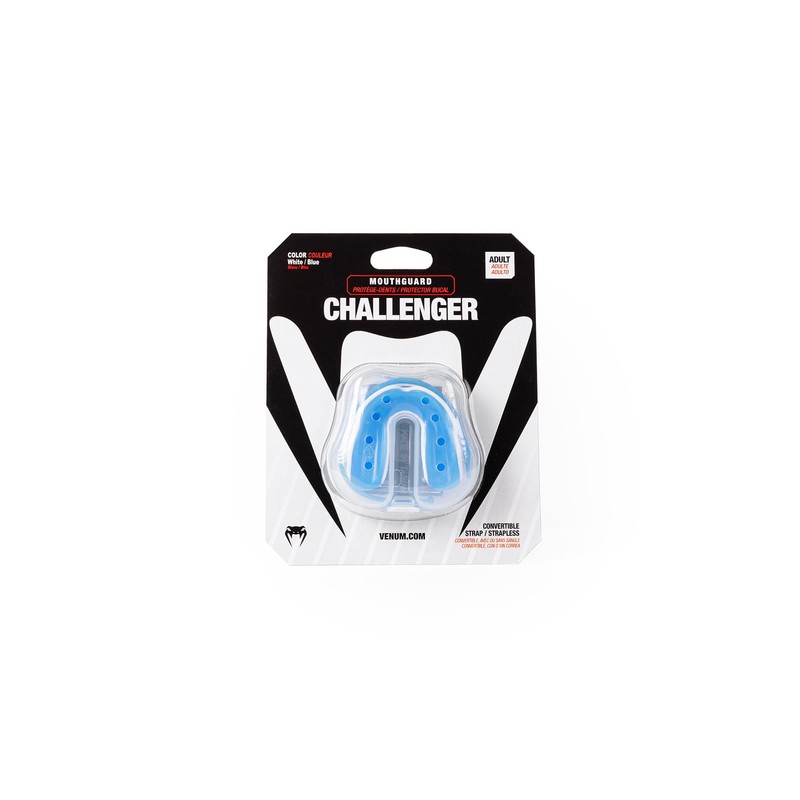 Venum Challenger Mouthguard - Strap/Strapless - White/Blue