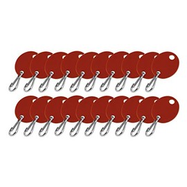 Lucky Line Oval Key Tag with Hook in Maroon, 20 Pack (25800)