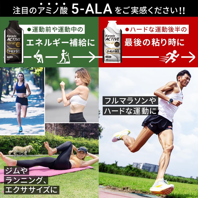 Alapras Body Active 5-ALA Gel, Yokan Flavor, 10 Bags, Marathon