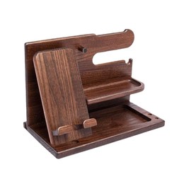 Gorise Wood Phone Docking Station,Fathers Day Bedside Table Organiser, Mens Gifts for Husband Dad Gifts for Him Presents
