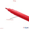 DIGNO SketchStic Felt Tip Pens, RED, Pack of 12, Fibre