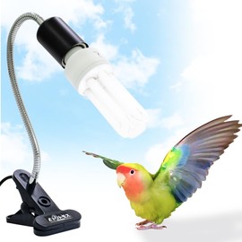 FUNKS Bird Cage UVB Light Combo Kit, AvianSun Lamp 2.4% UVB UVA 20W Compact Fluorescent Bulb for All Kinds Captive Birds