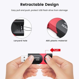 64 GB USB 2.0 Stick 5 Pack, KOOTION USB Memory Flash Drive USB 2.0 Stick 64 GB Thumb Drive USB Drive with LED Indicator for Data Storage Jump Drive (64 GB 5Pack Mixcolor)