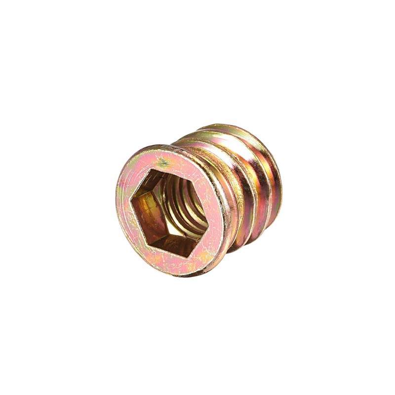 sourcing map M8x13mm Threaded Inserts for Wood Hex Socket Drive