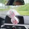 Pair 3” Fuzzy Plush Dice Heart Shape Decor for Car