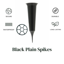 Daisy Dreams Set of 2 Blackplain Spiked Memorial Grave Flower Vases in black color-Strong Grave Flower Pots, Plastic Spike Grave Ornament in loving memory of your loved ones
