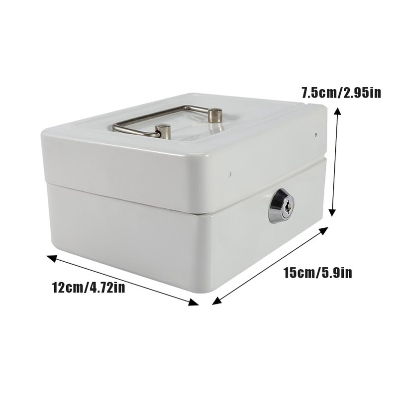 Mini Portable Safe Box, Steel Petty Lockable Money Box with